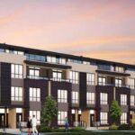 484-490 Plains Road East Townhomes exterior at dusk.